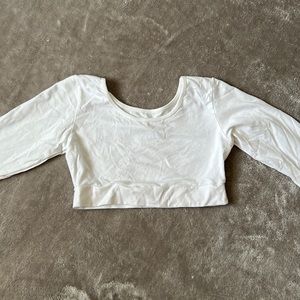 cropped white long sleeve
